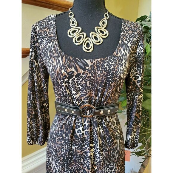 NWT Susie in the City Animal Print Dress Small - Picture 2 of 8